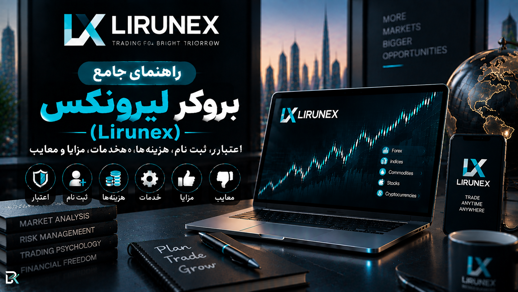 راهنمای جامع بروکر لیرونکس (Lirunex)؛ اعتبار، ثبتنام، هزینهها، خدمات، مزایا و معایب