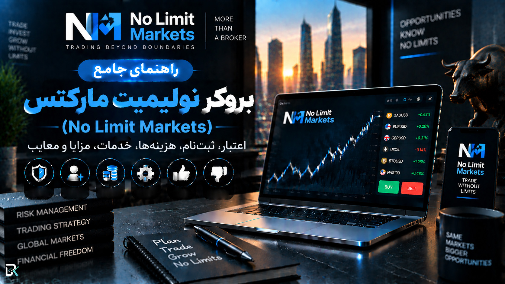 راهنمای جامع بروکر نولیمیت مارکتس (No Limit Markets)؛ اعتبار، ثبت‌نام، هزینه‌ها، خدمات، مزایا و معایب