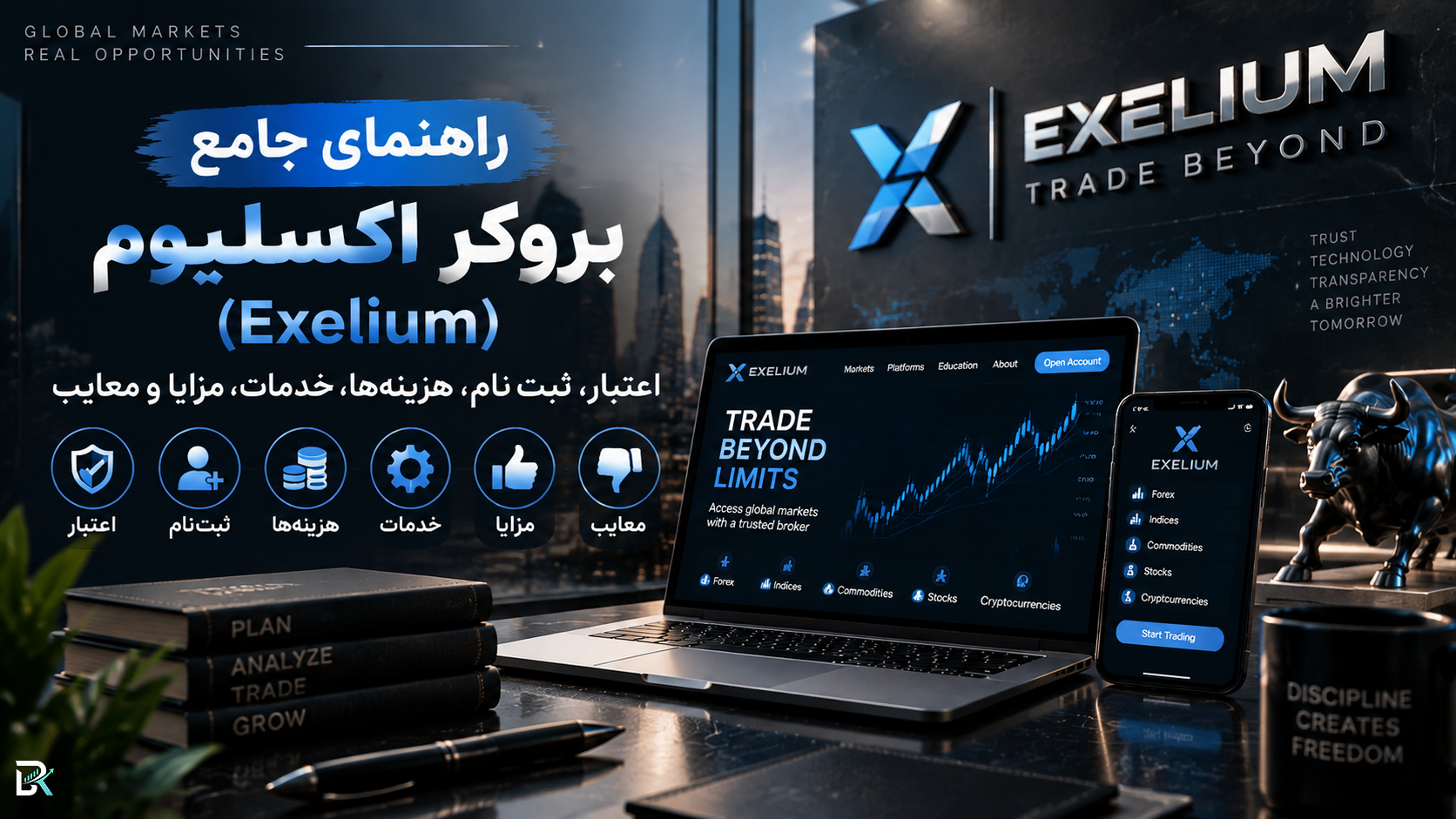 راهنمای جامع بروکر اکسلیوم (Exelium)؛ اعتبار، ثبت‌نام، هزینه‌ها، خدمات، مزایا و معایب
